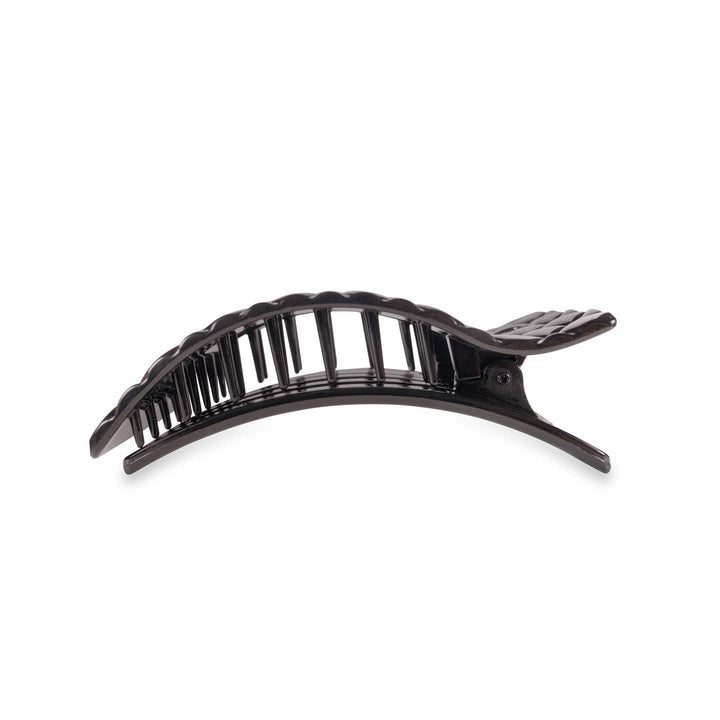FLAT MEDIUM RECTANGLE HAIR CLIP-JET BLACK QUILTED