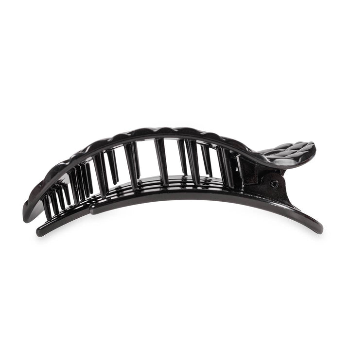 FLAT ROUND LARGE HAIR CLIP-JET BLACK QUILTED