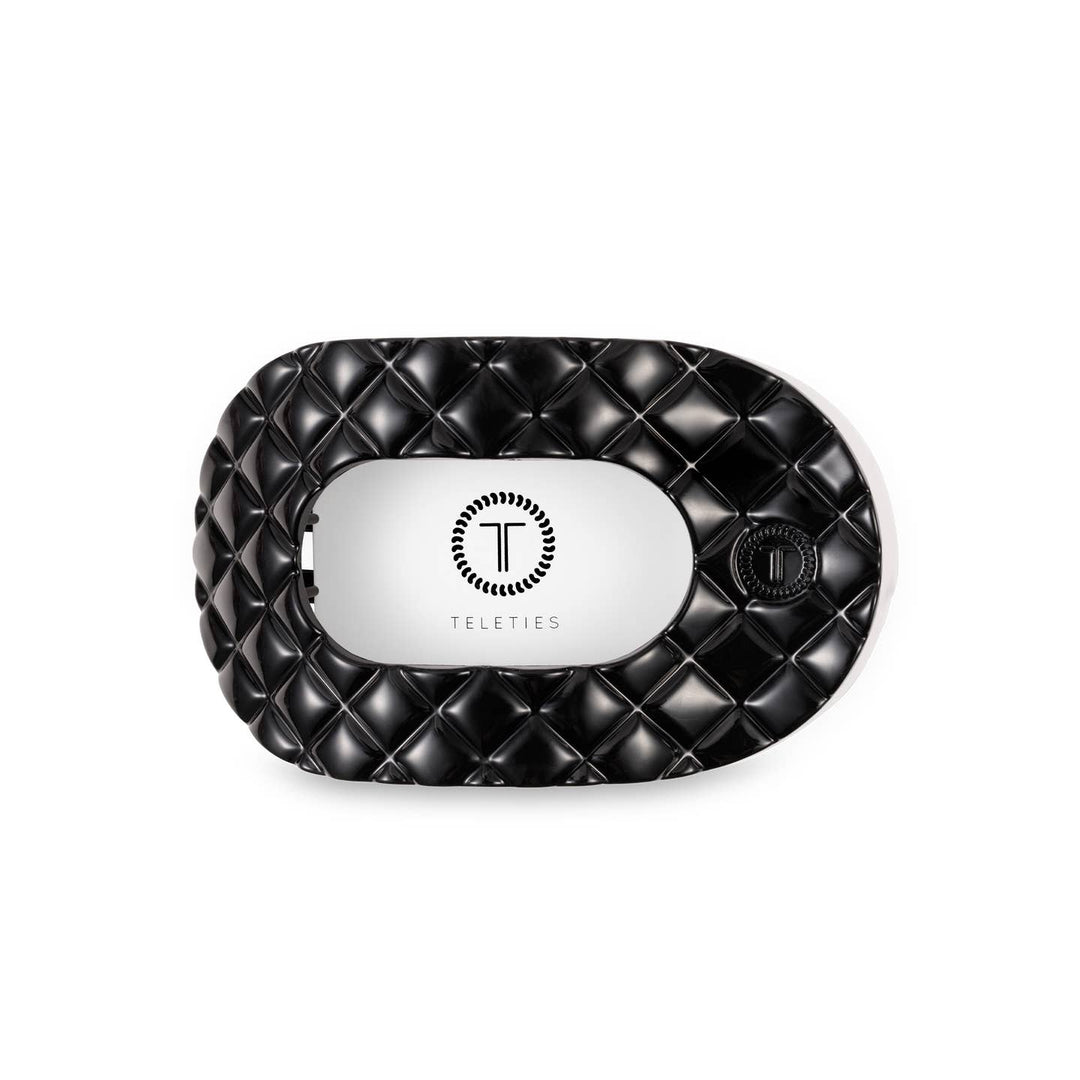 FLAT MEDIUM ROUND HAIR CLIP-JET BLACK QUILTED