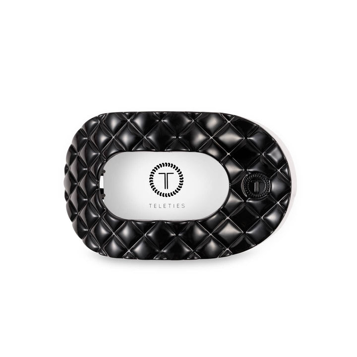 FLAT MEDIUM ROUND HAIR CLIP-JET BLACK QUILTED