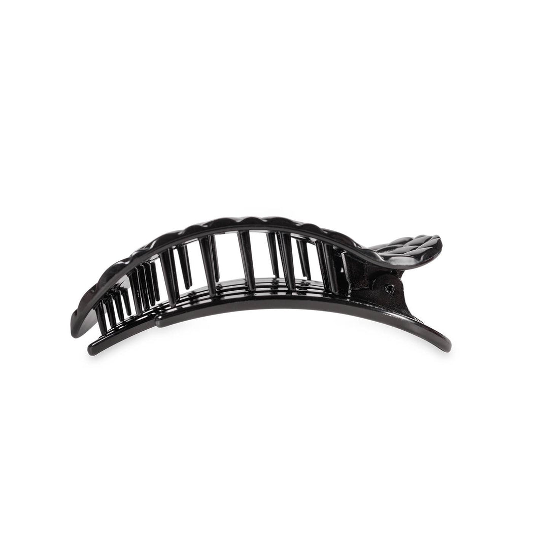 FLAT MEDIUM ROUND HAIR CLIP-JET BLACK QUILTED