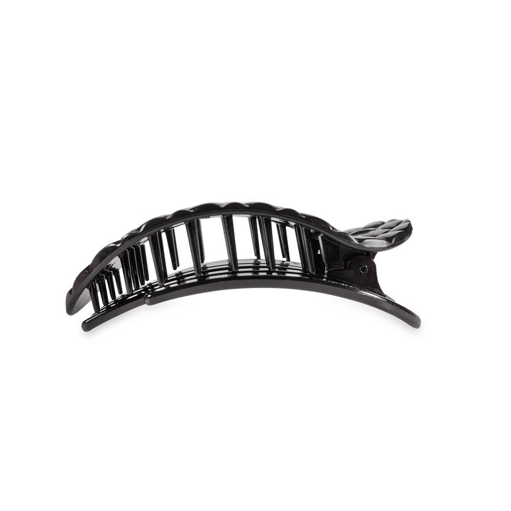 FLAT MEDIUM ROUND HAIR CLIP-JET BLACK QUILTED