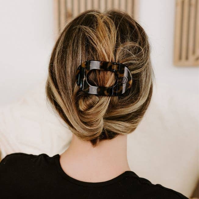 FLAT ROUND SMALL HAIR CLIP-TORTOISE