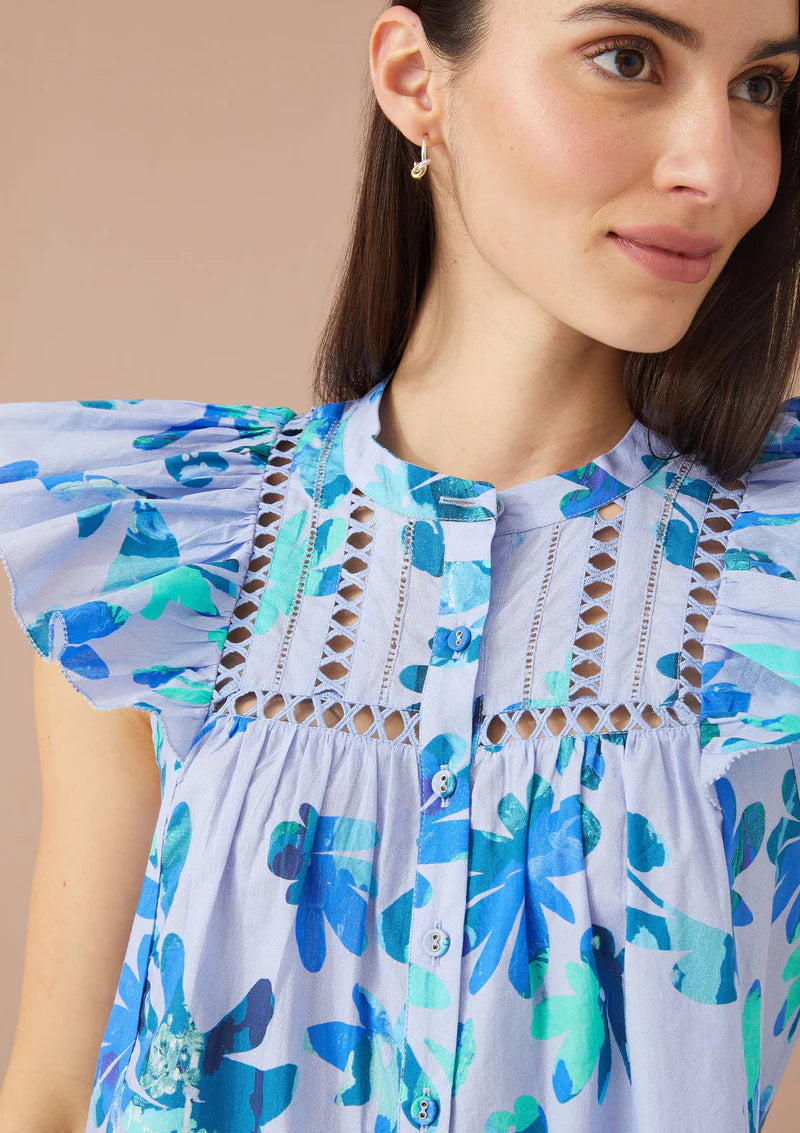 JOMARIE TOP CORNFLOWER MARBLE FLORAL