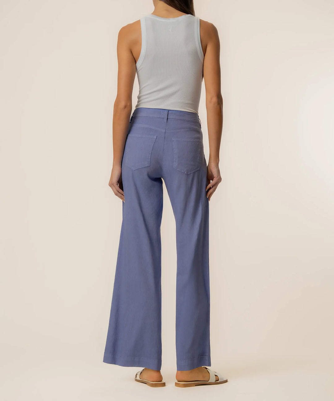 MEG HIGH RISE WIDE STRAIGHT LEG-CORNFLOWER