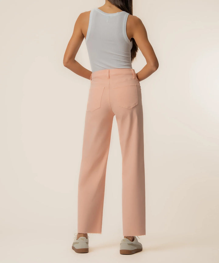MEG HIGH RISE FAB AB WIDE LEG RAW HEM-SHERBET