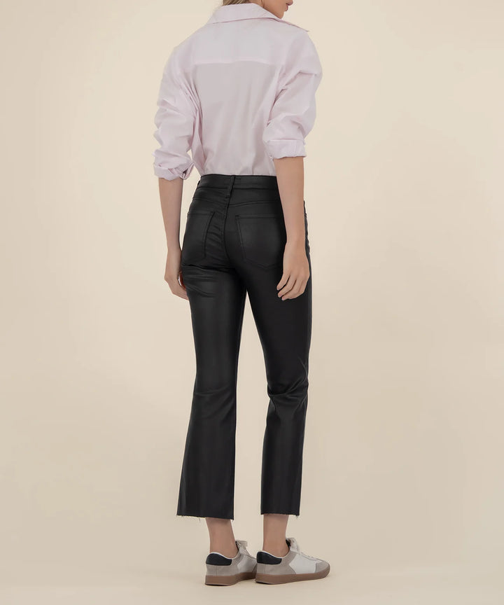 KELSEY COATED HIGH RISE ANKLE RAW HEM-BLACK