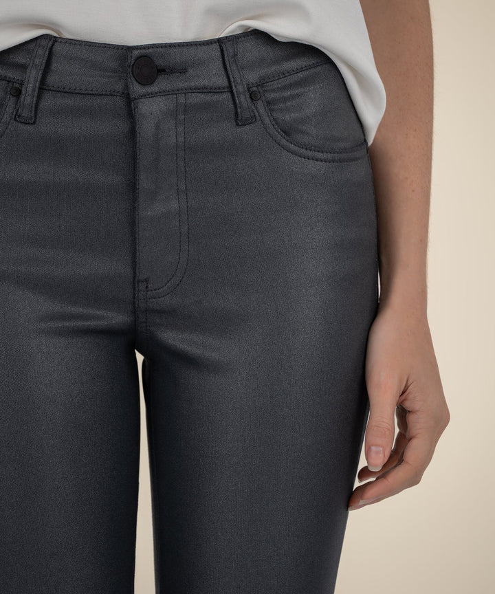 KELSEY COATED HIGH RISE ANKLE RAW HEM-SILVER BELL