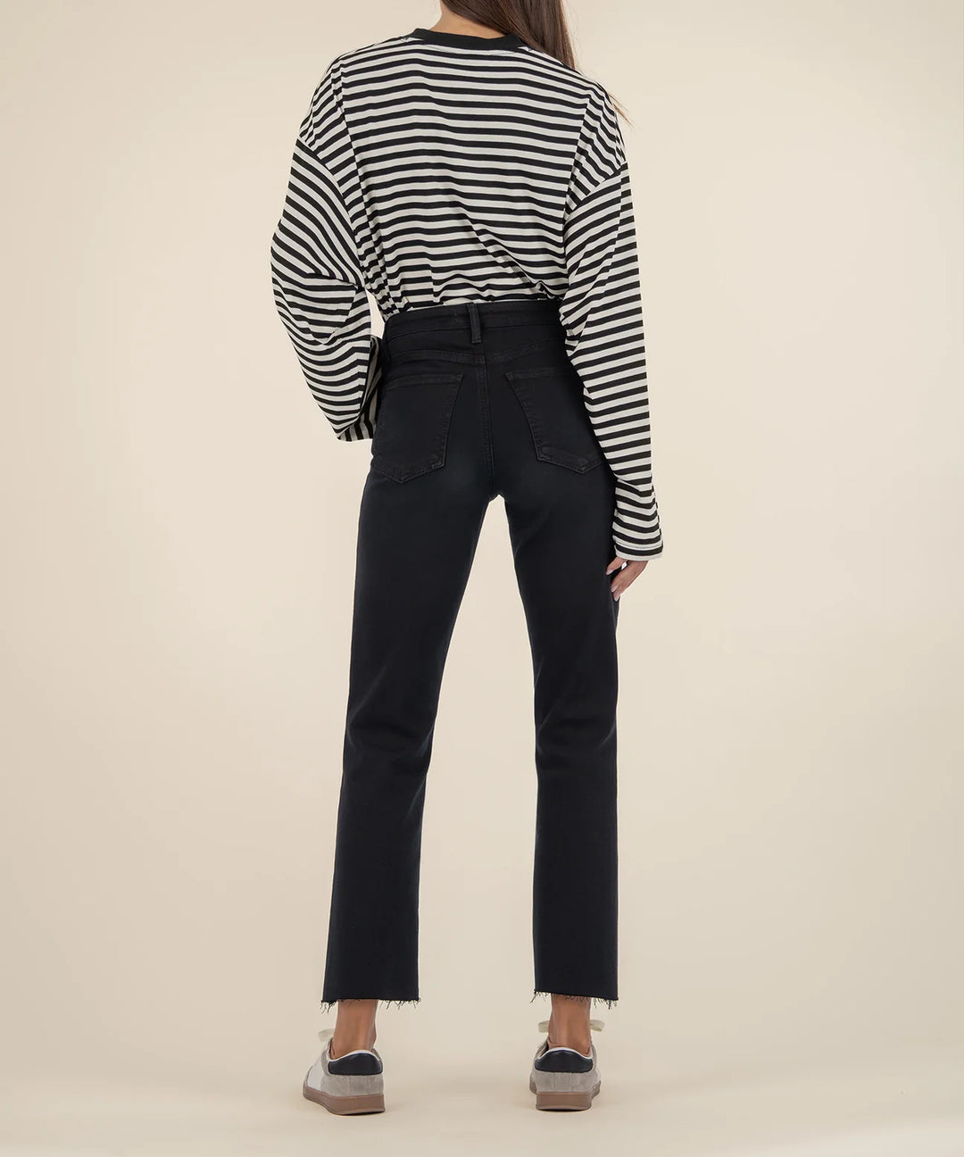 KELSEY HIGH RISE FAB AB ANKLE FLARE WITH RAW HEM-FIRM