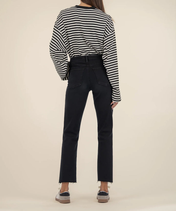 KELSEY HIGH RISE FAB AB ANKLE FLARE WITH RAW HEM-FIRM