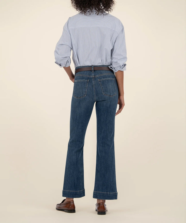 KELSEY HIGH RISE FAB AB ANKLE FLARE WIDE LEG HEM-VIBRANT