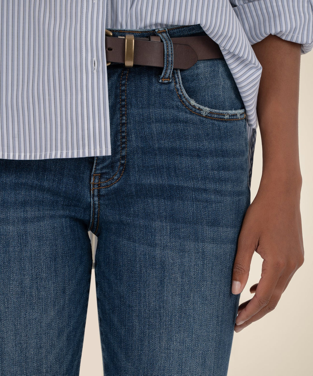 KELSEY HIGH RISE FAB AB ANKLE FLARE WIDE LEG HEM-VIBRANT