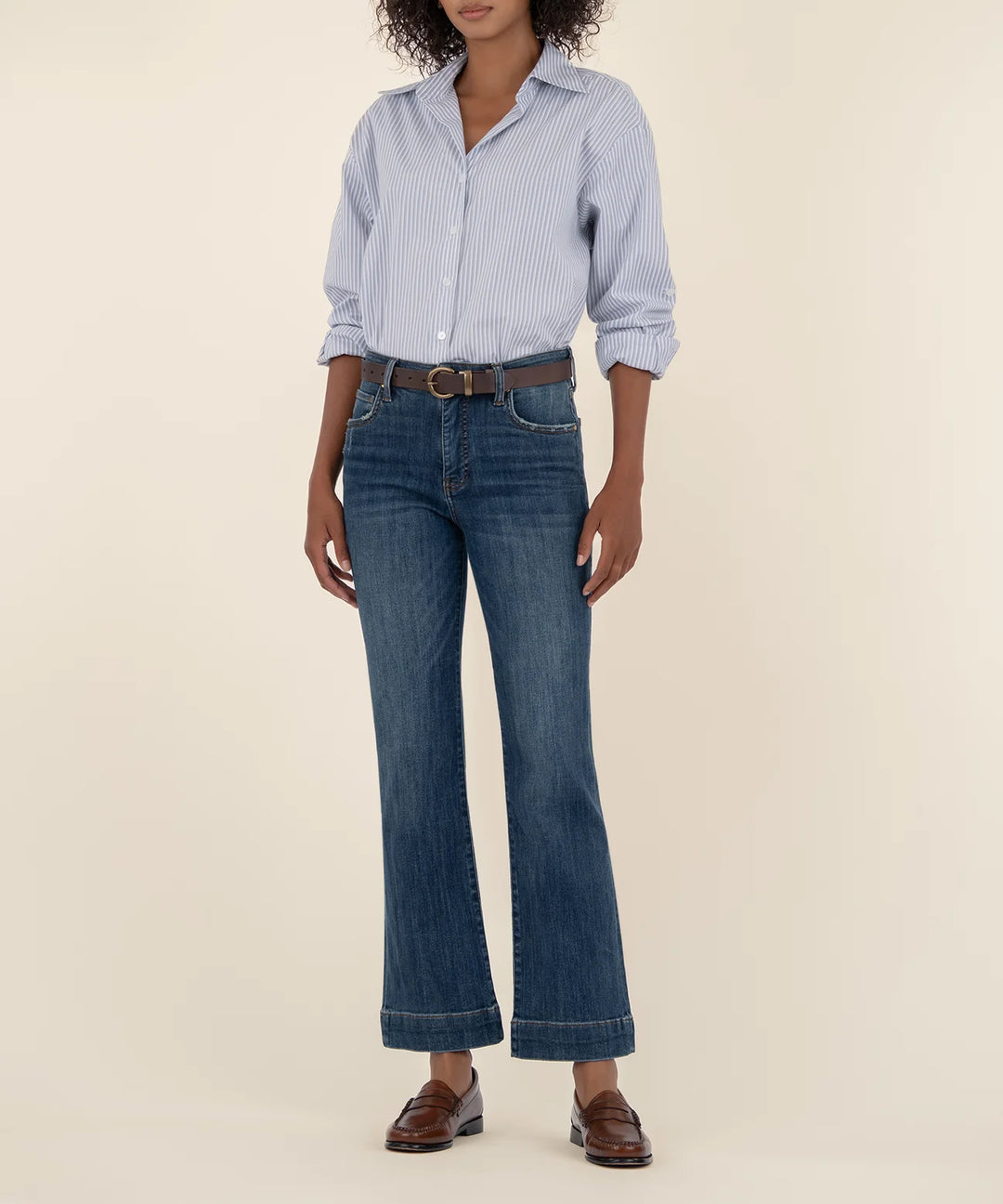 KELSEY HIGH RISE FAB AB ANKLE FLARE WIDE LEG HEM-VIBRANT