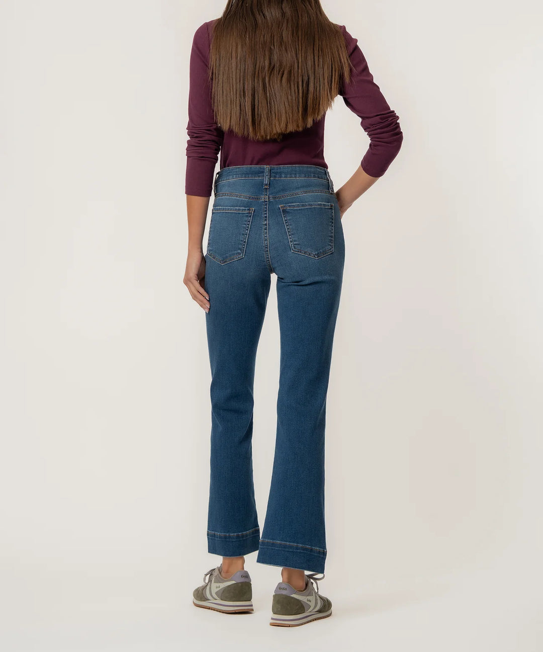 KELSEY HIGH RISE FAB AB ANKLE FLARE WITH WIDE HEM-COOL