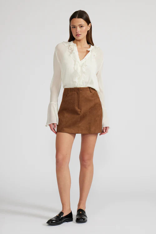 DARRY MINI SKIRT-TOFFEE