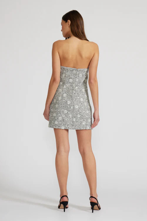 MAUREEN STRAPLESS DRESS-GREY