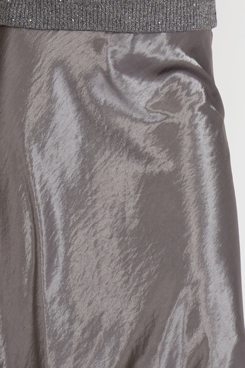 BARBARA SATIN SKIRT-PEWTER