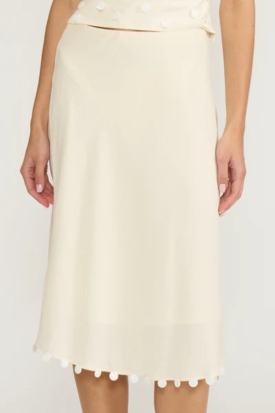 JADA SEQUIN DETAIL SKIRT-IVORY