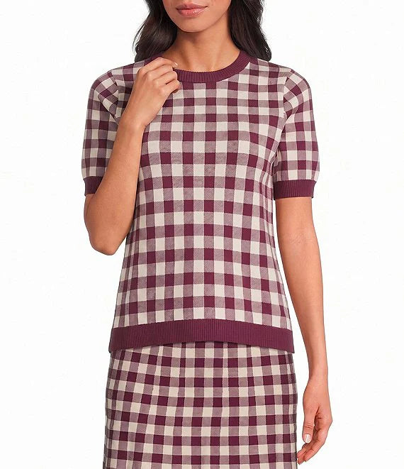 LISA KNIT TOP-PLUM CREAM