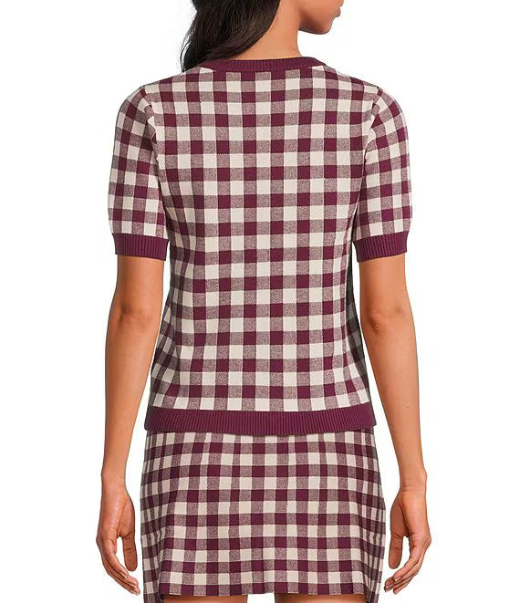 LISA KNIT TOP-PLUM CREAM