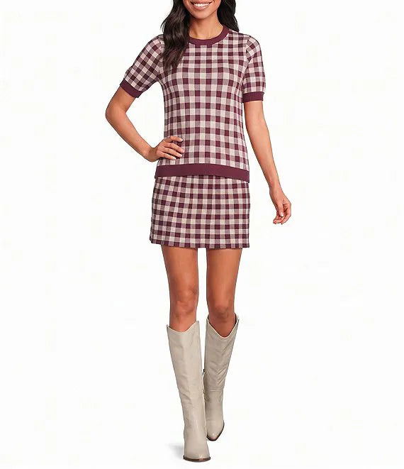 LISA KNIT TOP-PLUM CREAM