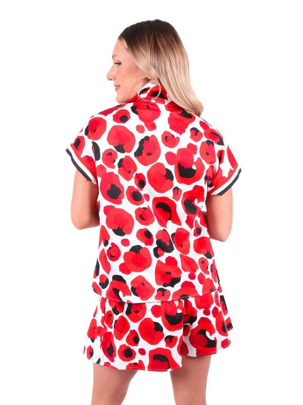 POPPY PULLOVER-RED COLLEGIATE CHEETAH