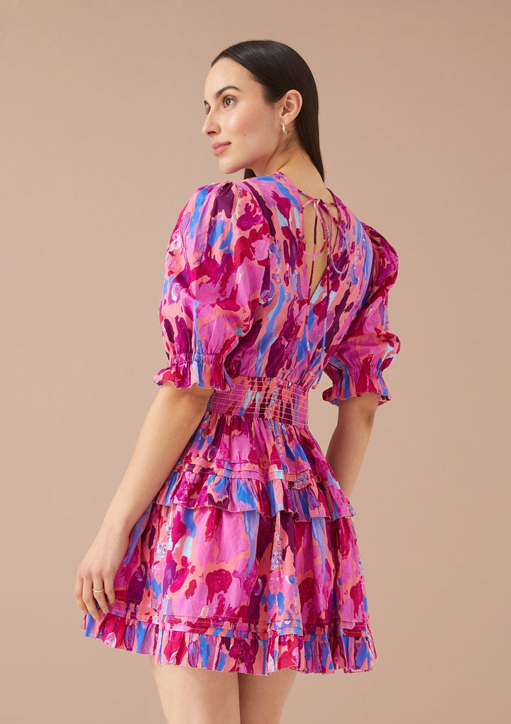 PENNY DRESS-PINK PAINT BURST