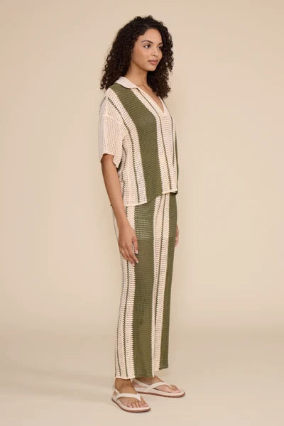 ROBBIE CROCHET TOP-OLIVE CREAM