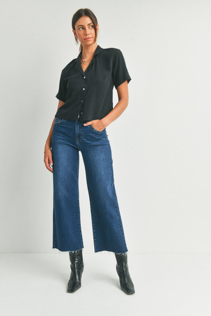 THE SLIM WIDE LEG-DARK DENIM