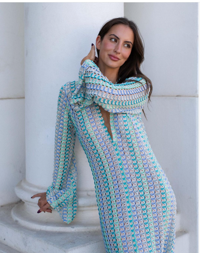 CROCHET SWIM COVERUP-SKY BLUE