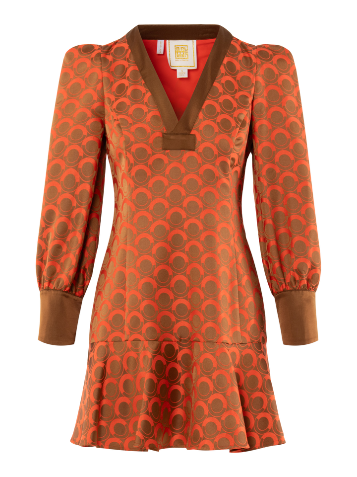 JENNY DRESS-TANGERINE MOD