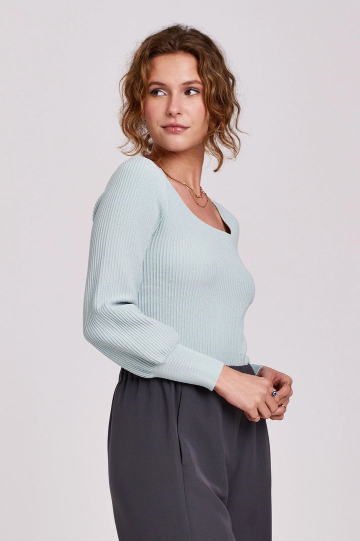 LINCOLN RIBBED TOP-TRANQUIL BLUE