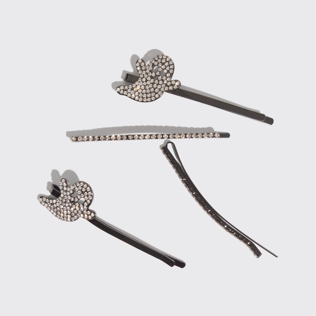 EXTRA LONG METAL RHINESTONE BOBBY PINS-GHOST