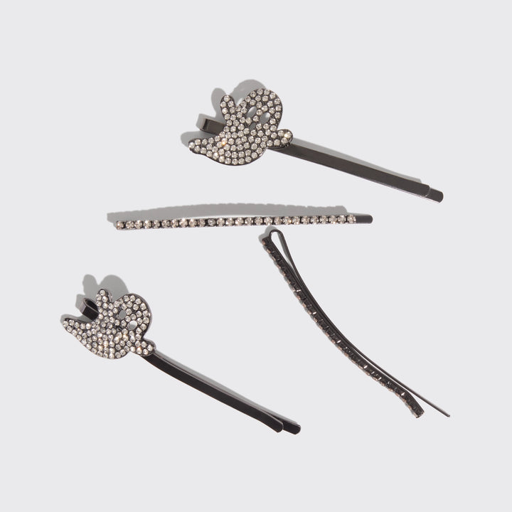 EXTRA LONG METAL RHINESTONE BOBBY PINS-GHOST
