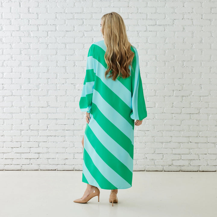 COCO CAFTAN-AQUA/GREEN
