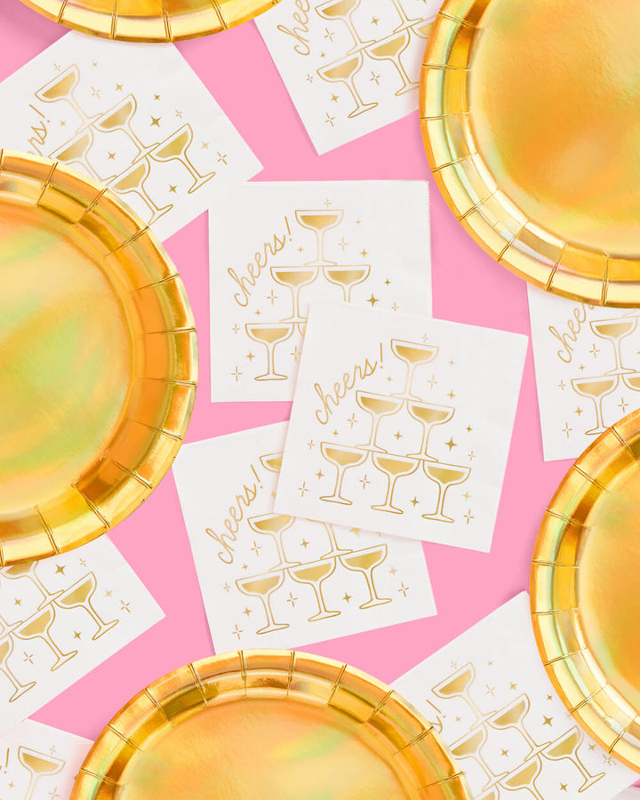 GOLD FOIL CHEERS NAPKINS