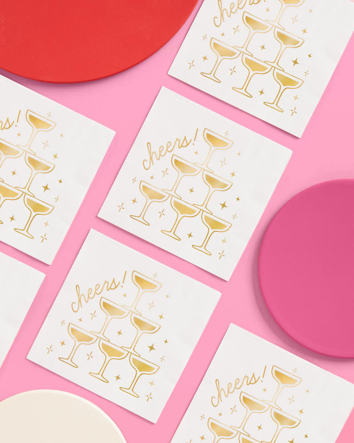 GOLD FOIL CHEERS NAPKINS