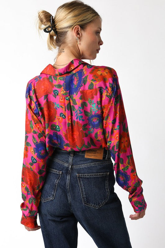 FLORRIE TOP-FUCHSIA FLORAL