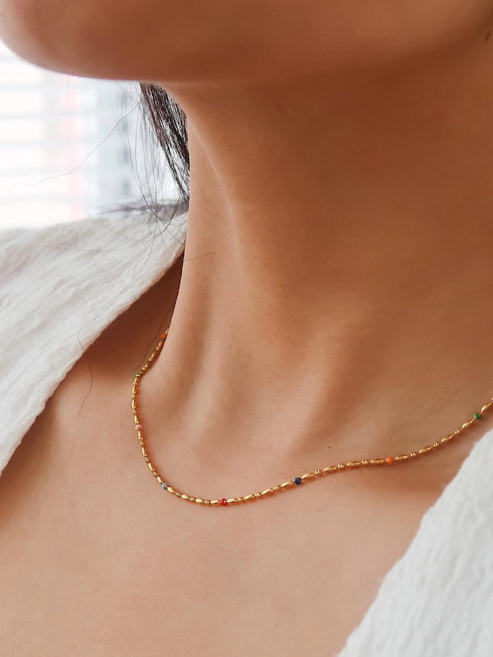 TAVE 18K GOLD PETITE BEADED NECKLACE