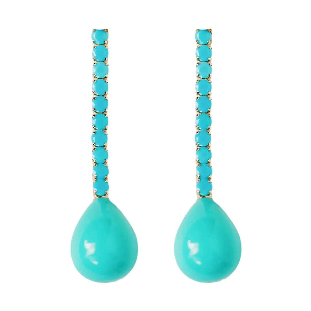 TURQUOISE SWINGY STATEMENT EARRINGS