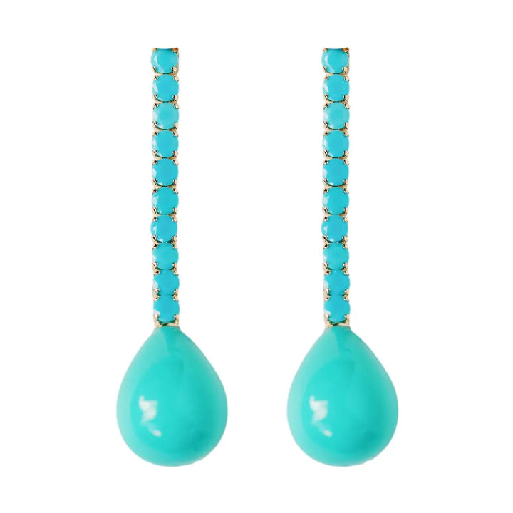 TURQUOISE SWINGY STATEMENT EARRINGS
