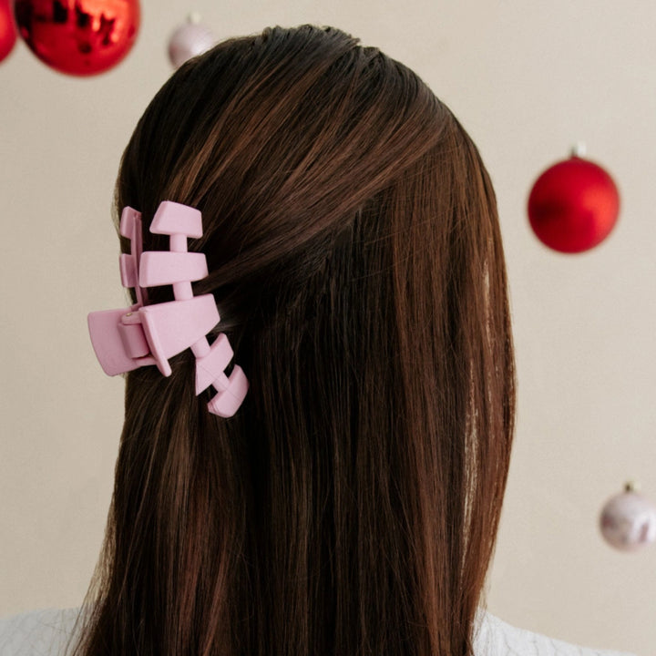 MEDIUM CLASSIC HAIR CLIP-MERRY PINKMAS