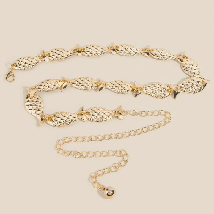 FISH LINK CHAIN BELT-GOLD