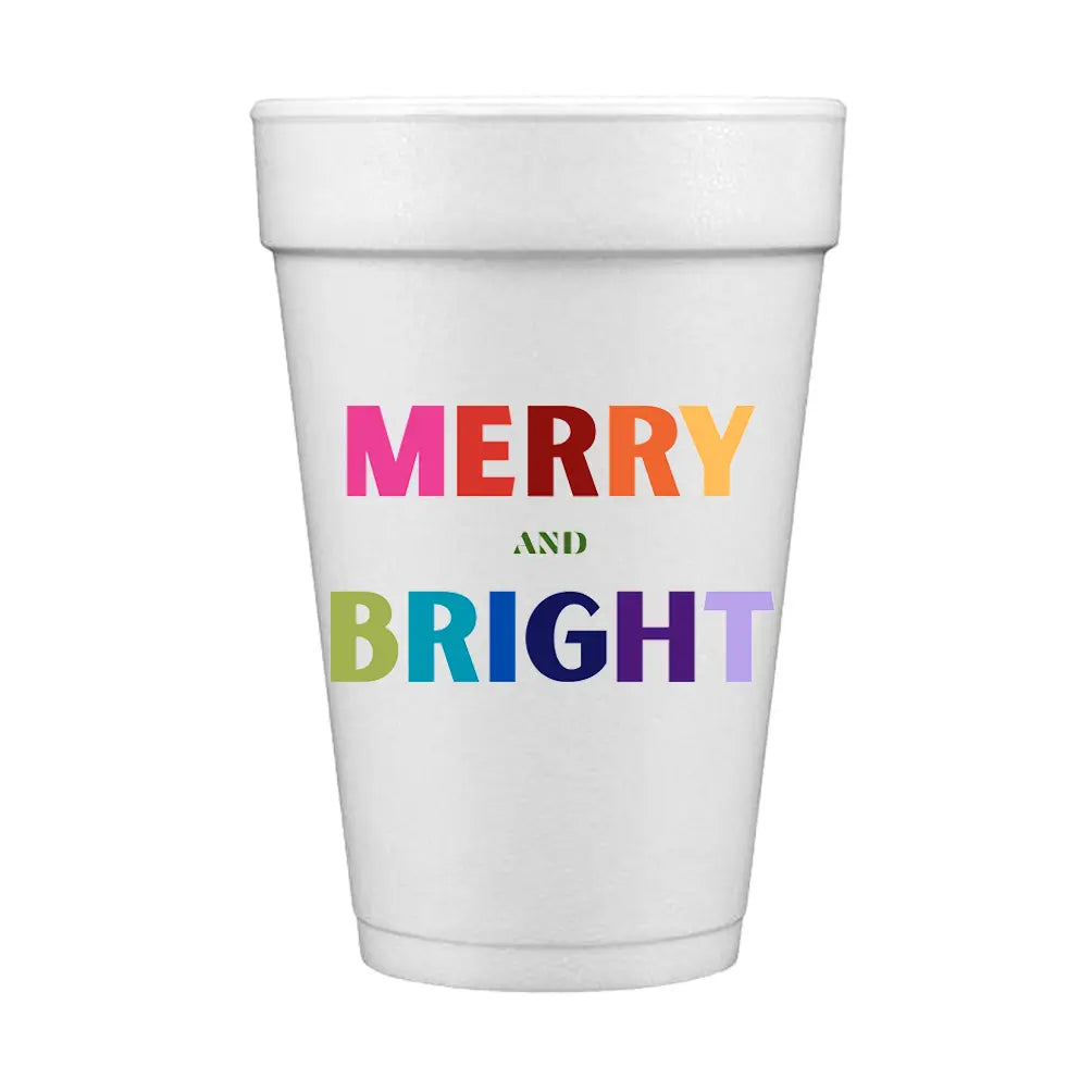MERRY AND BRIGHT FOAM CUPS