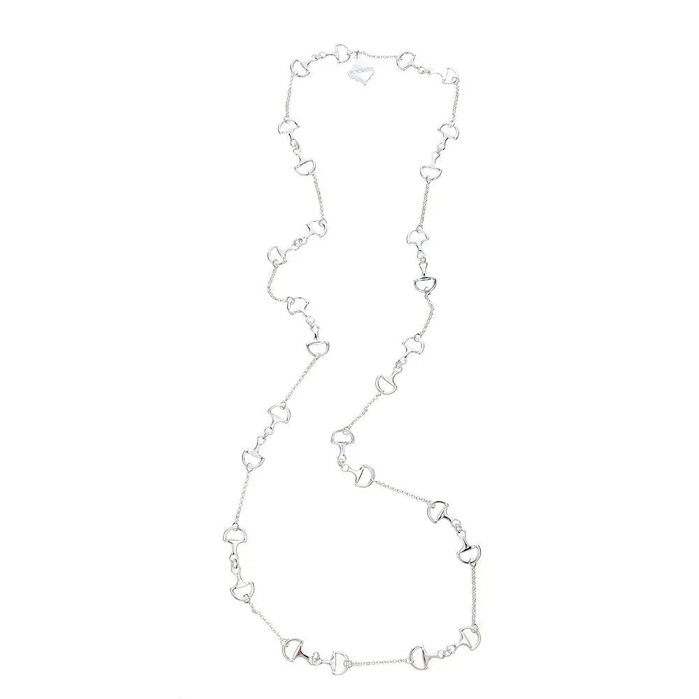 LONG BABY HORSEBIT NECKLACE-SILVER