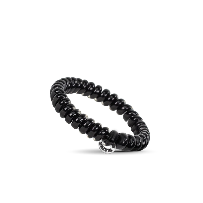 SMALL SPIRAL HAIR TIES-JET BLAC HAIR