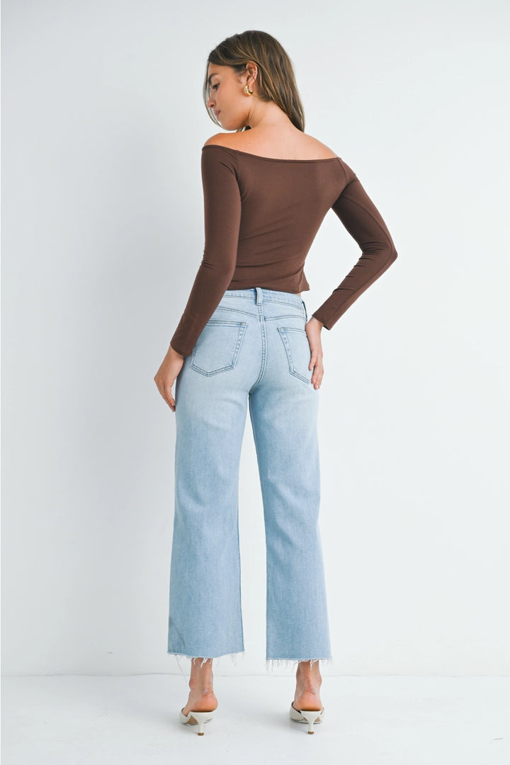 THE SLIM WIDE LEG-LIGHT DENIM