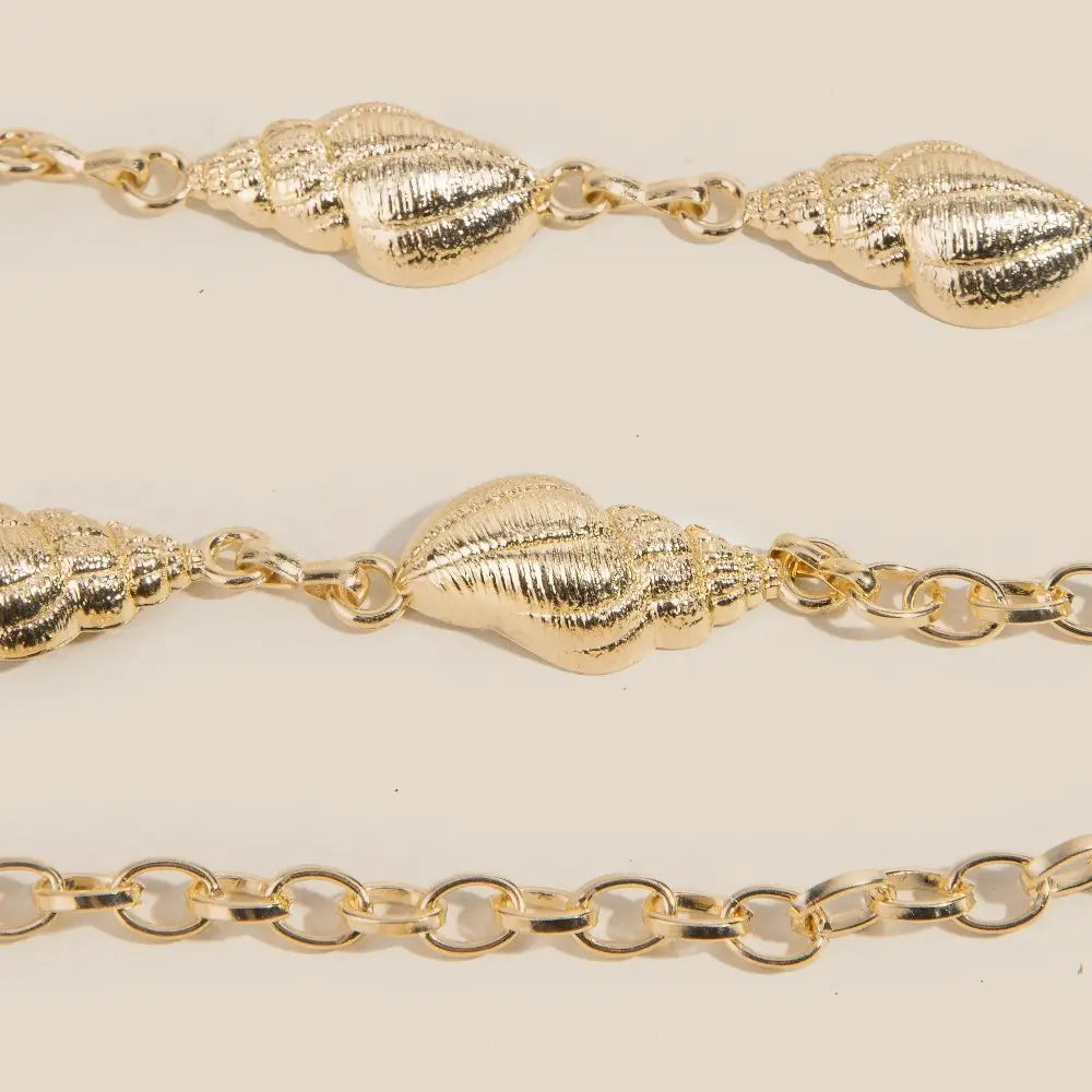 SEASHELL CHAIN BELT-GOLD