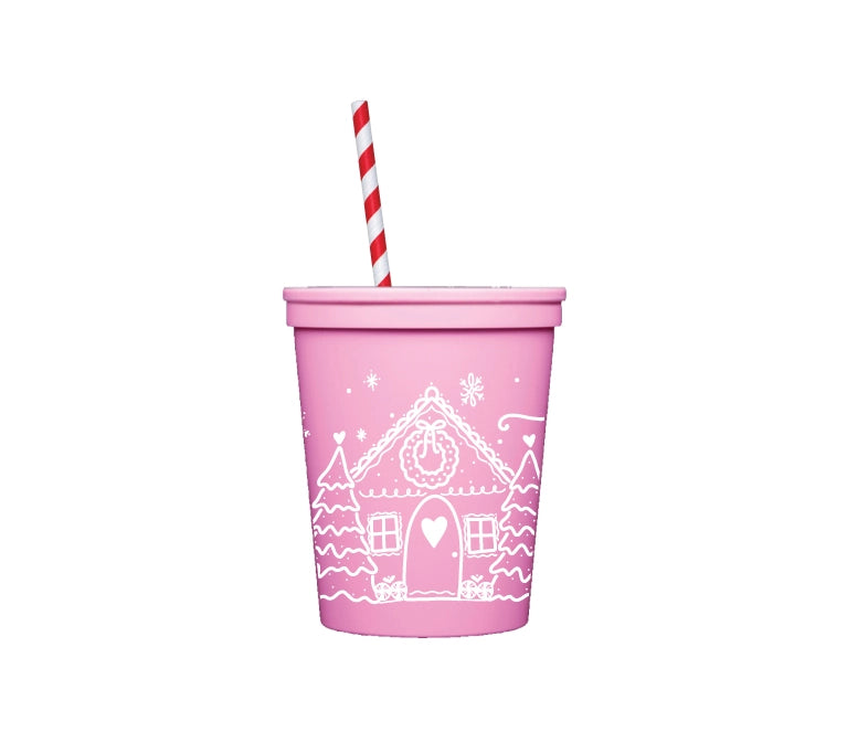 GINGERBREAD CHRISTMAS STADIUM CUPS-PINK