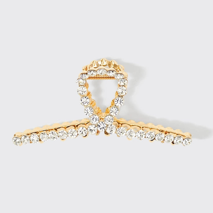 METAL RHINESTONE LOOP CLAW CLIP-GOLD